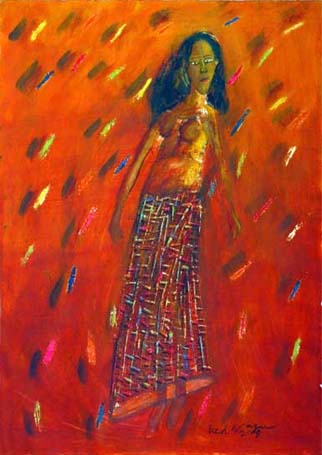 Medium: 'Gouache on Paper', Size:'76 x 56 cm'