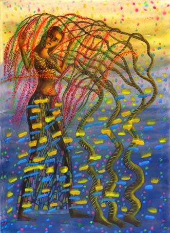 Medium: 'Chinese Ink & Gouache on Paper', Size:'76 x 56 cm'