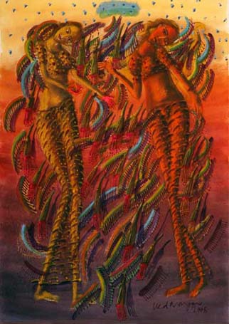 Medium: 'Gouache on Paper', Size:'76 x 56 cm'