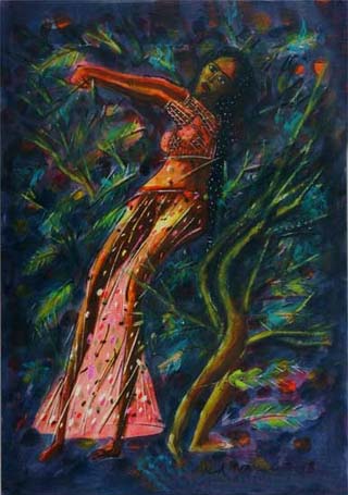 Medium: 'Gouache on Paper', Size:'76 x 56 cm'