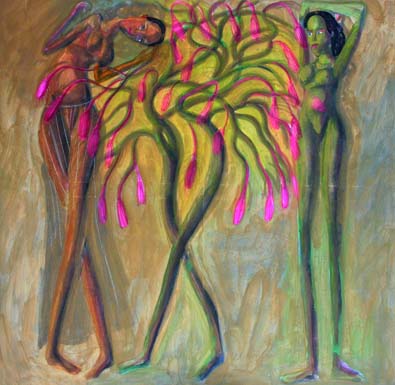 Medium: 'Acrylic on Canvas', Size:'92 x 92 cm'