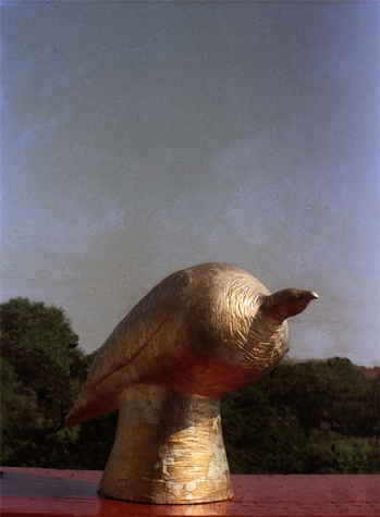 Medium: 'Terracotta & Silver Leaf', Size: '50 x 45 x 50 cm'