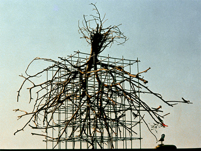 Medium: 'Steel Rods, Wood, River Stone, Birds & Kinnari', Size: '100 x 100 x 100 cm'