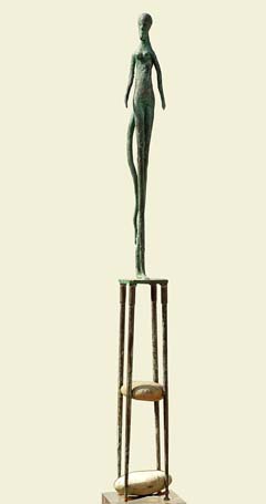 Medium: 'Sculpture, Bronze, Acrylic & Stones', Size: '231 x 30 x 30 cm'