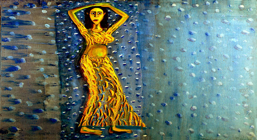 Title: 'Celestial Dress - 2', Medium: 'Acrylic on Canvas', Size: '60 x 90 cm', Year: '2004'