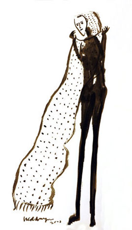 Medium: 'Chinese ink on Paper', Size:'59 x 31 cm'