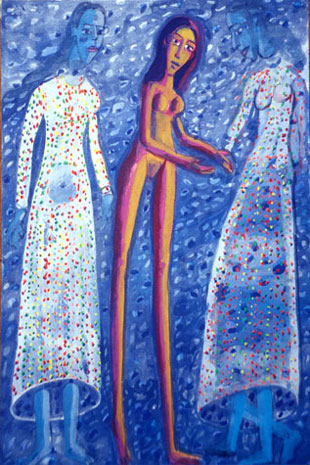 Medium: 'Gouache on paper', Size: '45 x 30 cm'