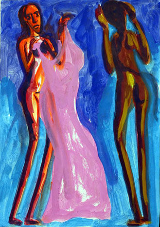 Medium: 'Gouache on paper', Size: '45 x 30 cm'