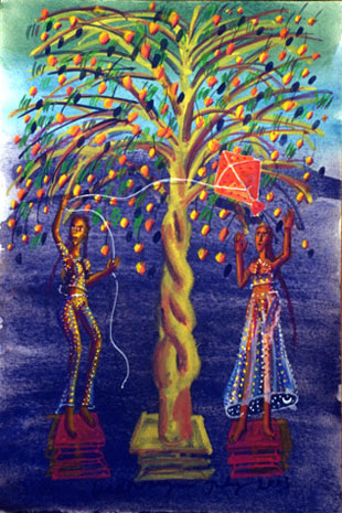 Medium: 'Gouache on Paper', Size:'45 x 30 cm'