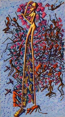 Medium: 'Acrylic on Canvas', Size:'152 x 101 cm'