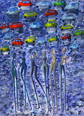 Medium: 'Gouache on Paper', Size:'190 x 140 cm'