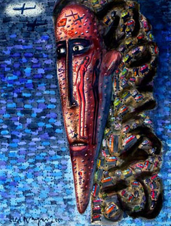 Medium: 'Gouache on Paper', Size:'190 x 140 cm'