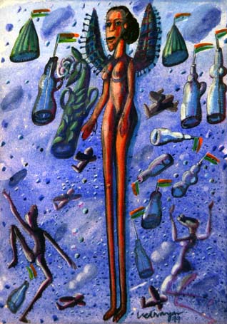 Medium: 'Gouache on Paper', Size:'31 x 23 cm'