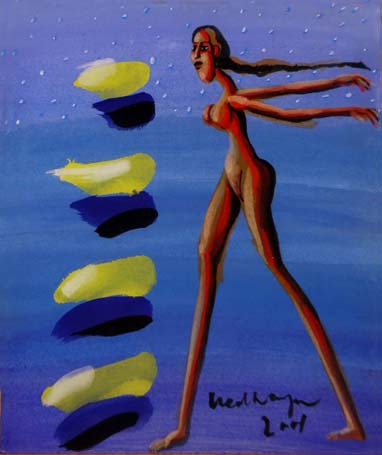 Medium: 'Gouache on paper', Size: '45 x 31 cm'