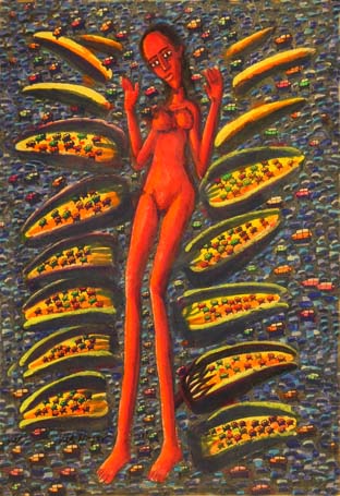 Medium: 'Gouache on Paper', Size:'190 x 140 cm'