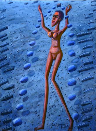 Medium: 'Gouache on Paper', Size:'100 x 55 cm'