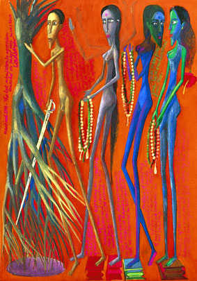 Title: 'Last Aggression- 1', Medium: 'Gouache on Paper', Size: '36 x 26 cm', Year: '1994'