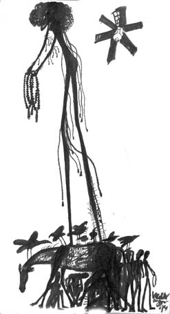 Medium: 'Ink on Paper', Size:'46 x 21 cm'