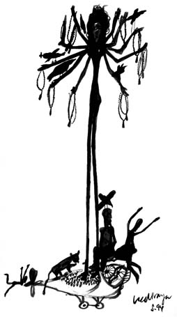 Medium: 'Ink on Paper', Size:'46 x 21 cm'