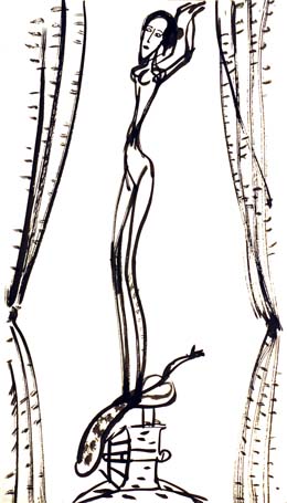 Medium: 'Ink on Paper', Size:'46 x 21 cm'