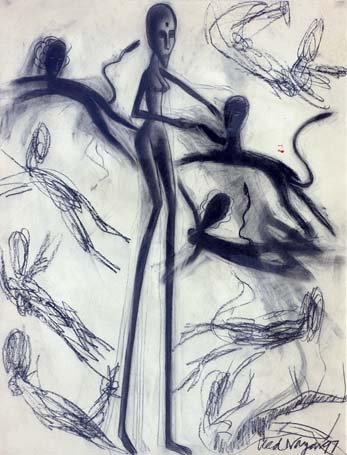 Medium: 'Counte on Paper', Size:'46 x 31 cm'