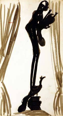 Medium: 'Ink on paper', Size: '46 x 21 cm'